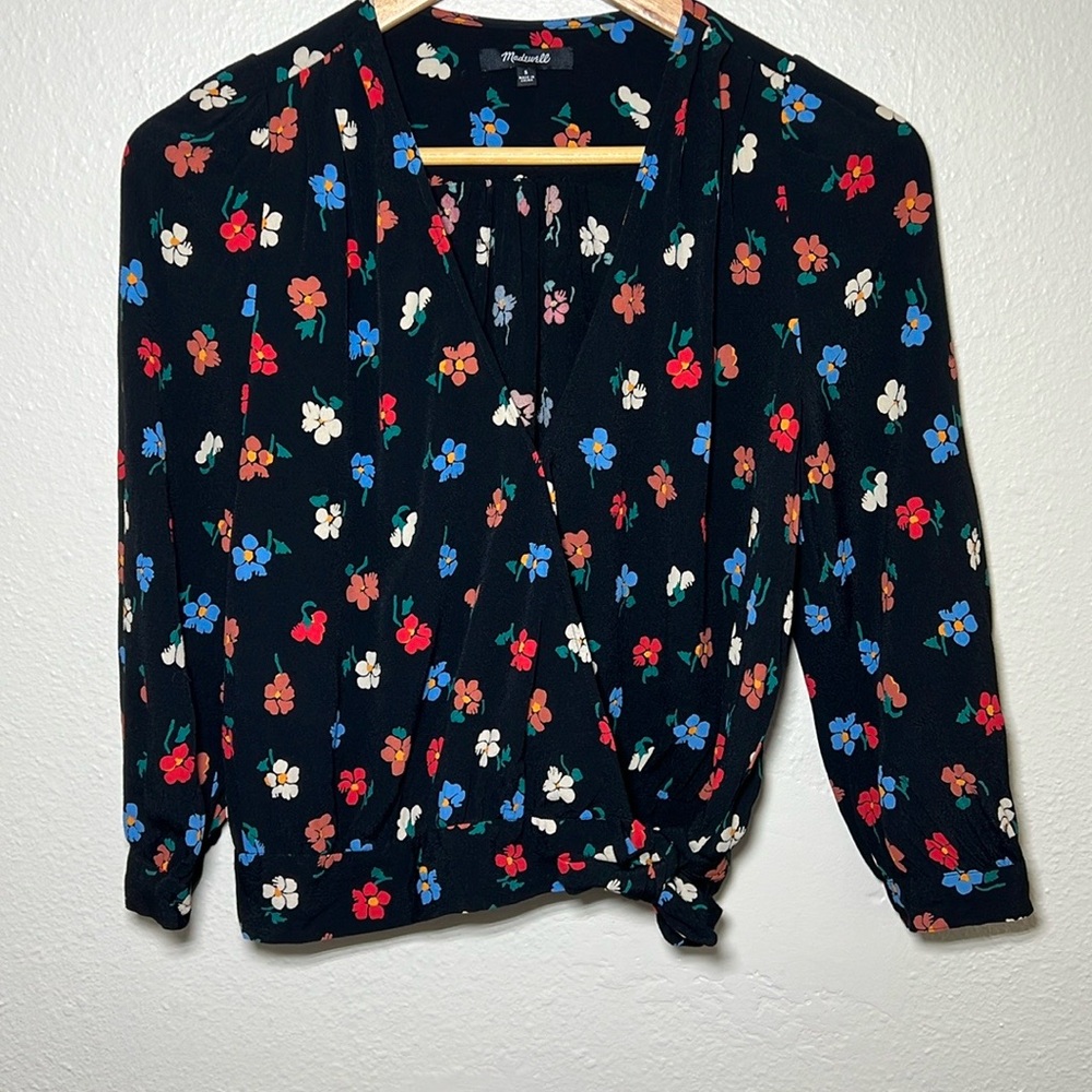 Madewell Wrap Top in Pressed Flowers Size S - Picture 5 of 9